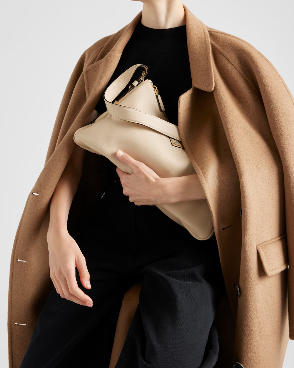 Prada Aimée large leather shoulder bag